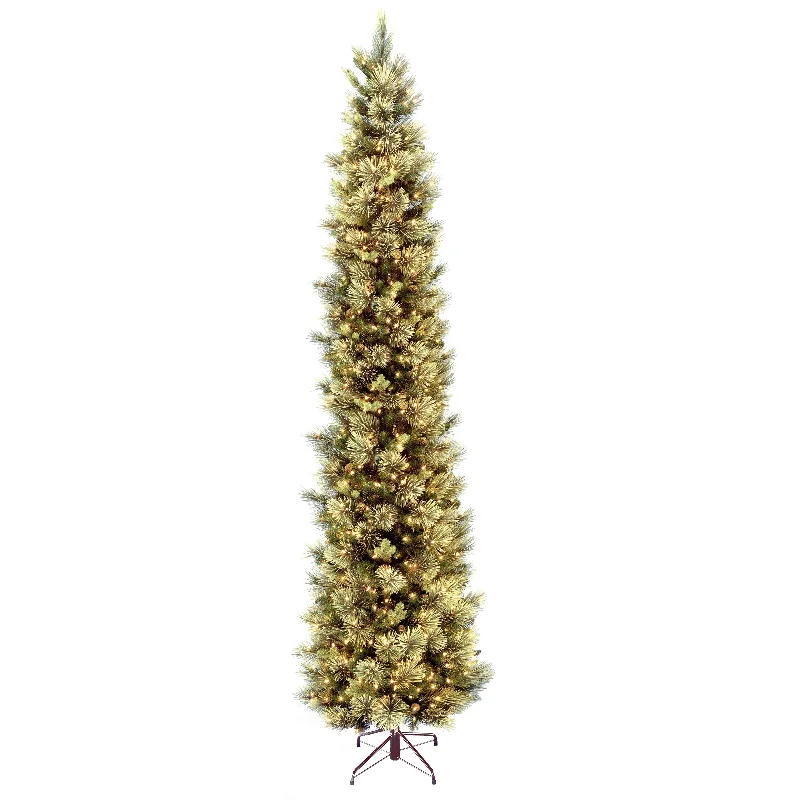 10 ft.Pre-Lit Carolina Pine Slim Tree with Clear Lights