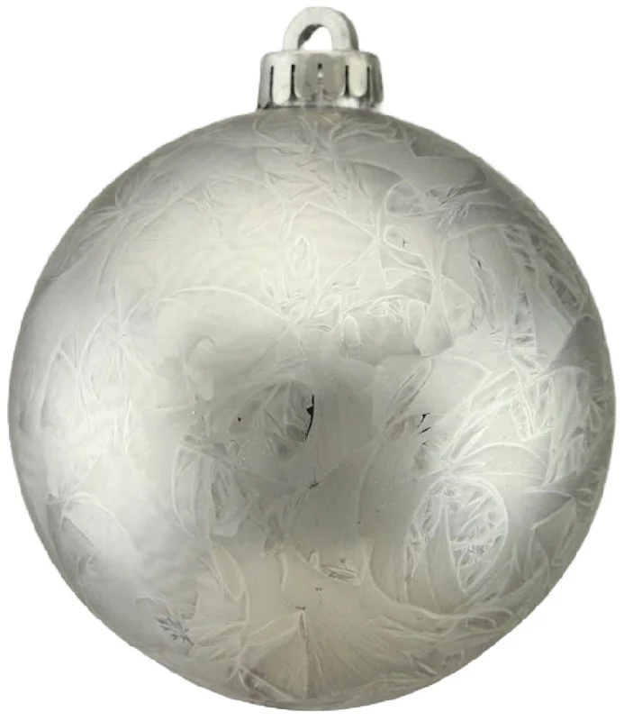 100MM Grey Feather Smooth Ornament