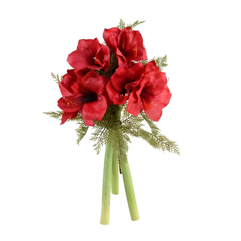 19" Faux Amaryllis Wreath Bouquet