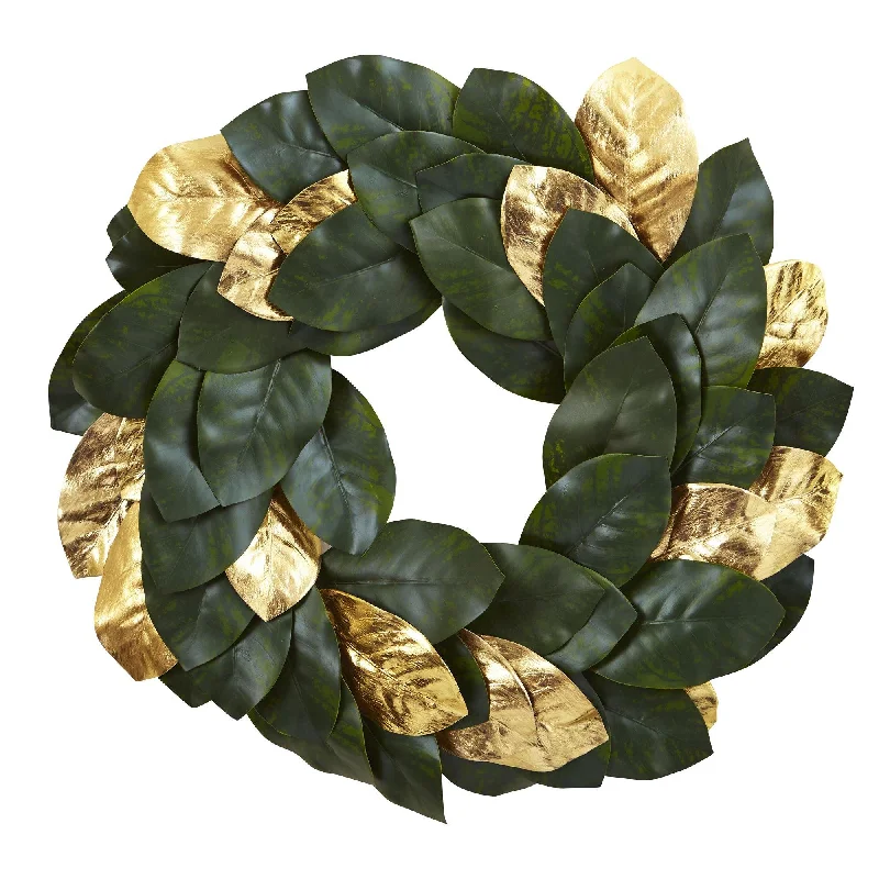 22” Golden Leaf Magnolia Wreath