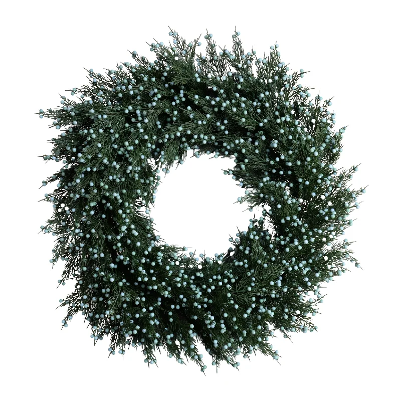 28' Faux Juniper Wreath w/ Berries