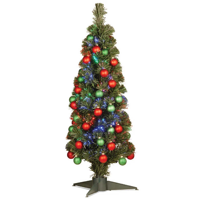 36 in. Pre-Lit Fiber Optic Fireworks Ornament Tree