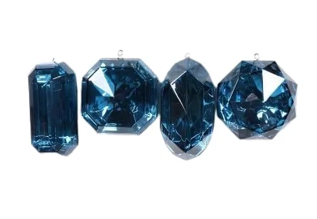 4"-5" Sapphire Acrylic Gems Assorted Set Of 12