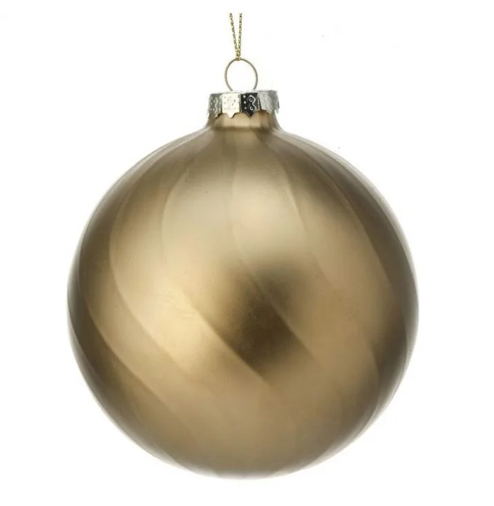 4" Matte Gold Two Toned Glass Ball Set Of 6