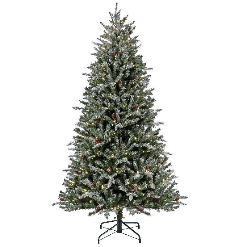 7 ft. Pre-Lit Snowy Olallie Pine Tree with LED Lights