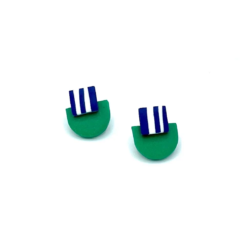 Alice Neel Blue Stripes & Teal Studs