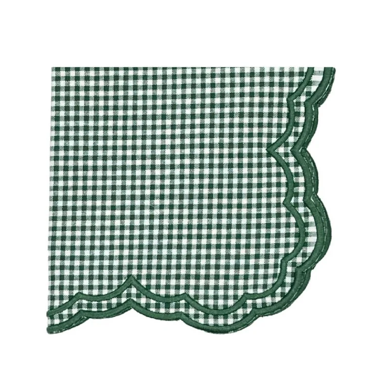 Bettina Napkin in Dark Green Gingham, Set of 4