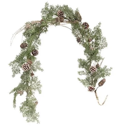 Birch Tipped Cedar Garland, 5ft