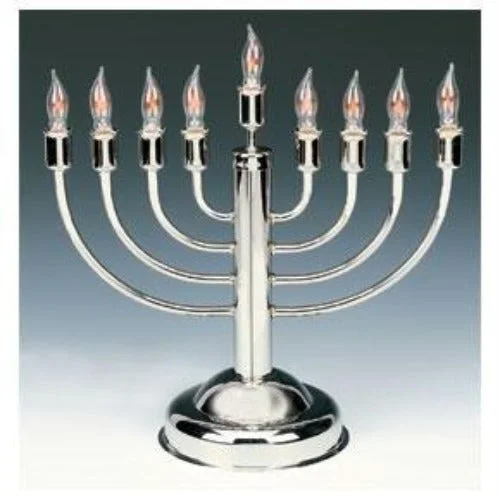 24" Mirror Chrome Desktop Menorah