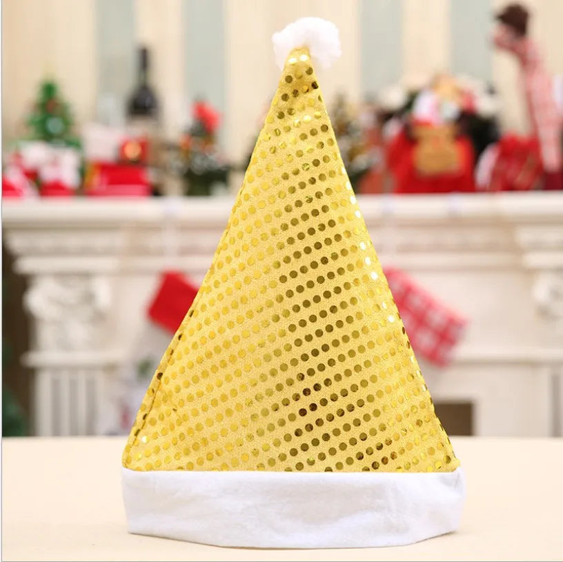 Christmas Santa Hat Yellow Glitter