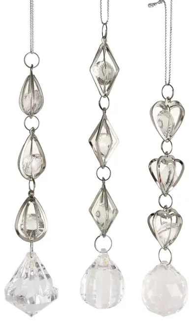 4.8" Clear Acrylic Dangle Ornaments