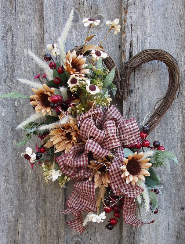 Country Cottage Heart Wreath