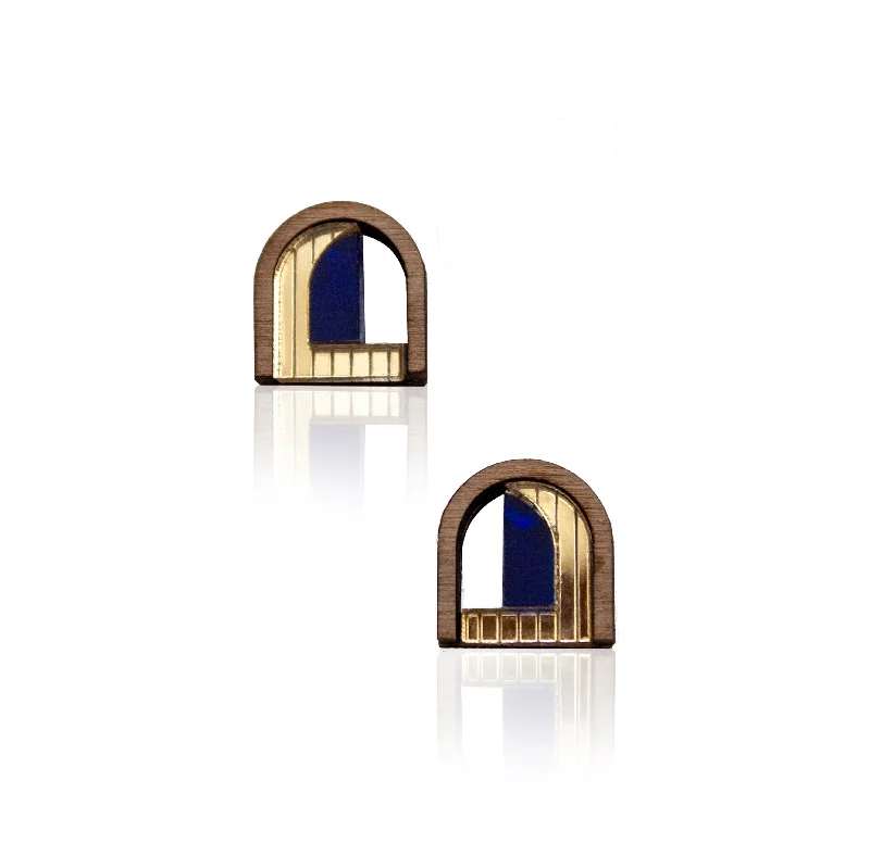 Chalk x Barbican single arch studs navy