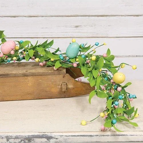 Easter Eggs & Herb Leaves Garland, 4ft