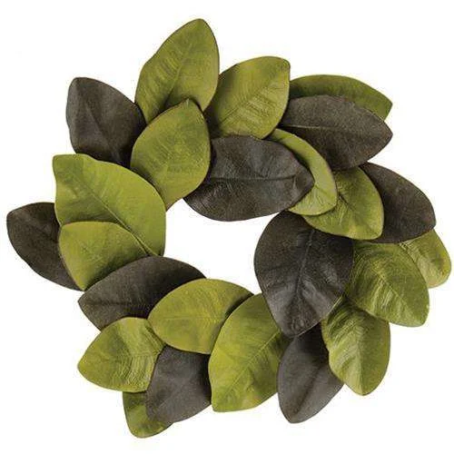 Elegant Magnolia Leaves Wreath, 12"