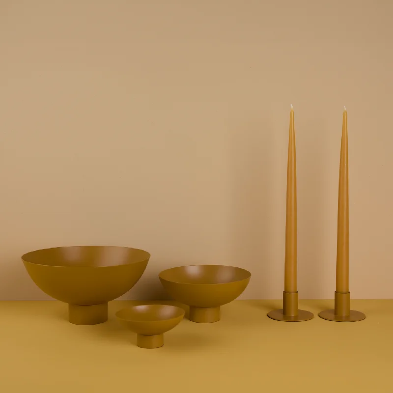 Essential Footed Bowl Decor Bundle - Mustard