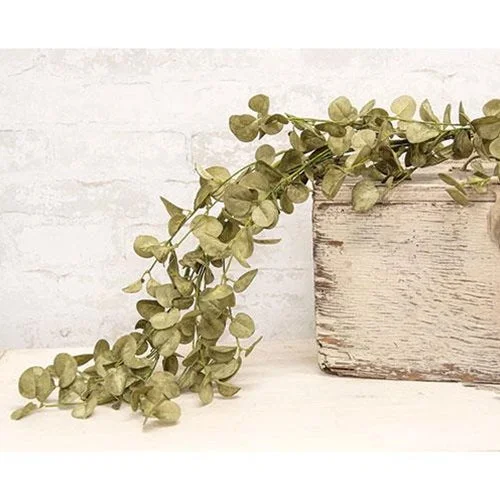 Foamy Silver Dollar Garland, Sage, 5ft