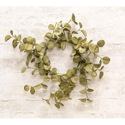 Foamy Silver Dollar Wreath, Sage, 16"