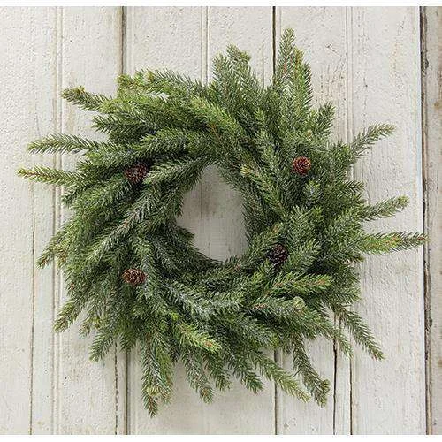 Frosted White Spruce Wreath, 18"