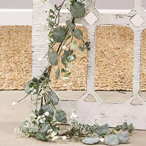 Glitter Frosted Eucalyptus Garland 48”