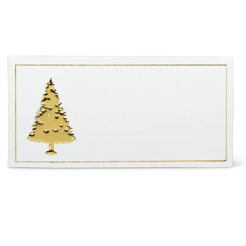 Gold Christmas Tree Place Cards