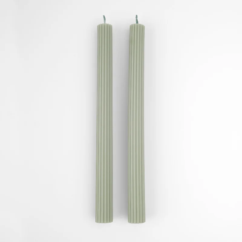 Sage Green Table Candles (x 2)