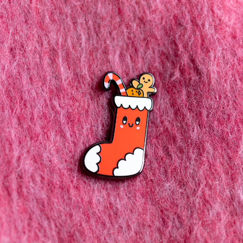 Happy Christmas Stocking Pin