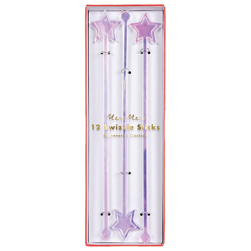 Meri Meri Iridescent Star Swizzle Sticks