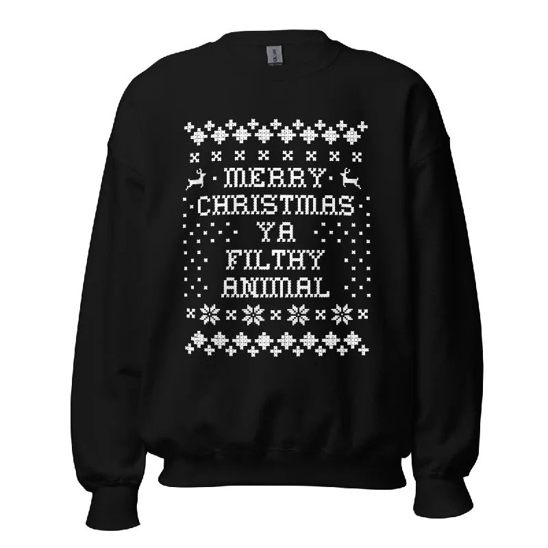 'Merry Christmas Ya Filthy Animal' Crewneck Sweatshirt