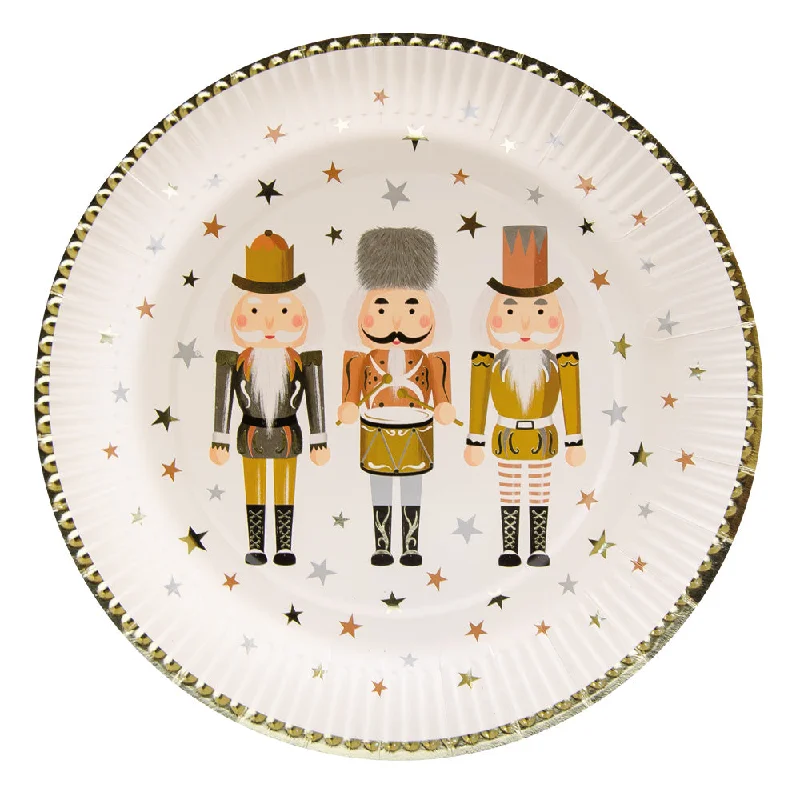 Metallic Nutcracker - Paper Party Plates (x8)