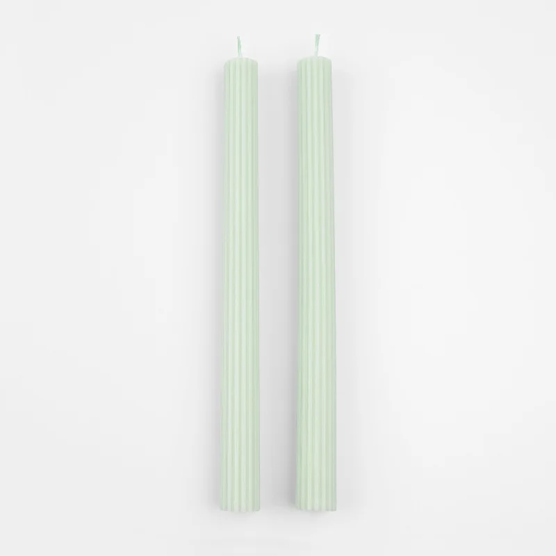 Sea Foam Green Table Candles (x 2)