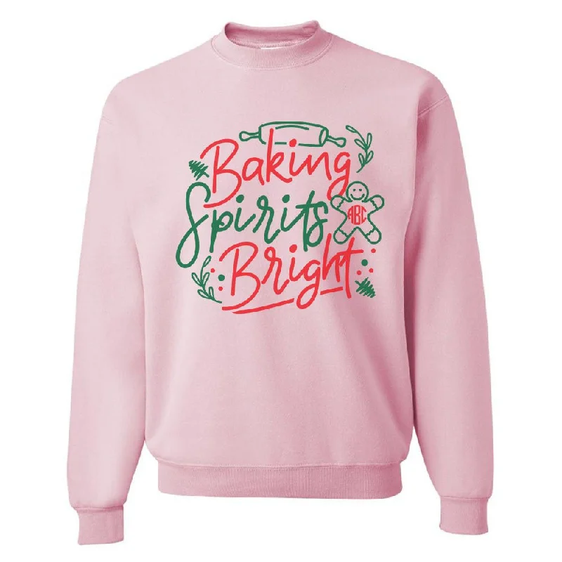 Monogrammed 'Baking Spirits Bright' Crewneck Sweatshirt