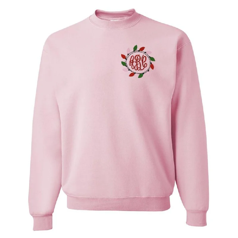 Monogrammed Christmas Lights Crewneck Sweatshirt