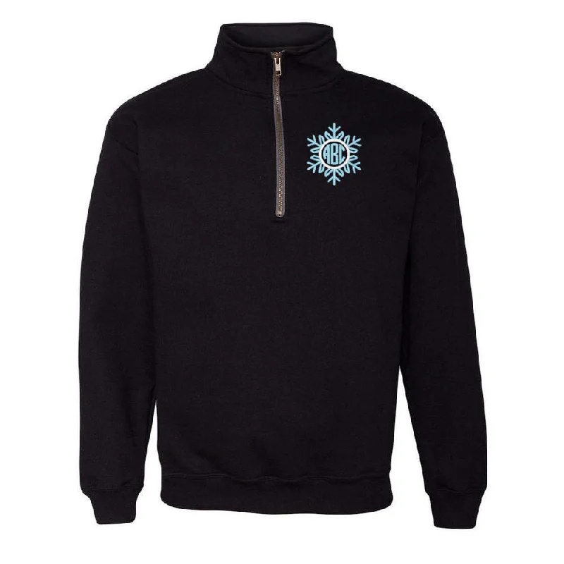 Monogrammed Snowflake Quarter Zip Sweatshirt