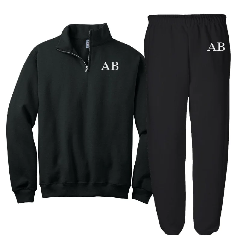 Monogrammed Quarter Zip Sweat Set