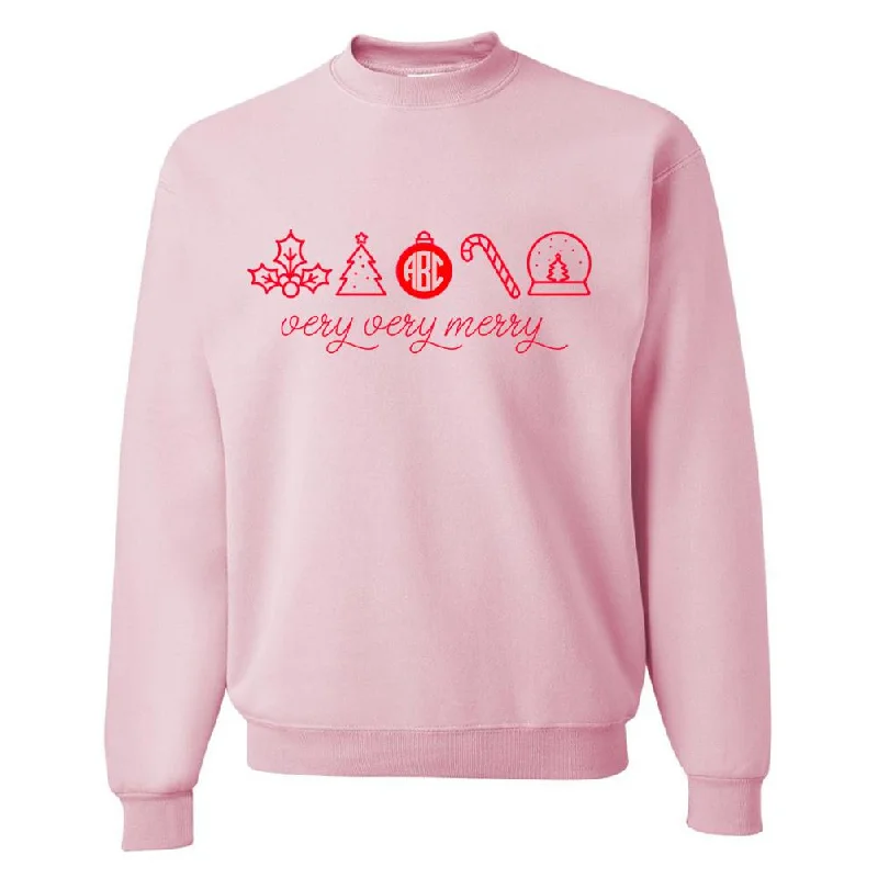 Monogrammed 'Very Very Merry' Crewneck Sweatshirt