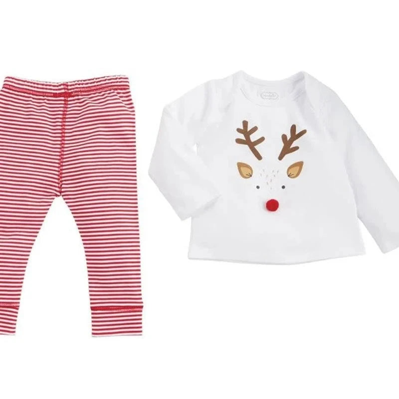 Mud Pie Christmas Reindeer Pant Set