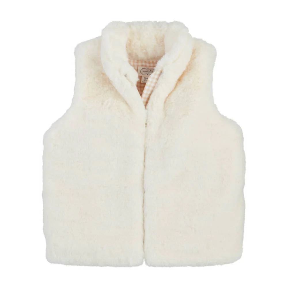 Mud Pie Faux Fur Vest - Cream