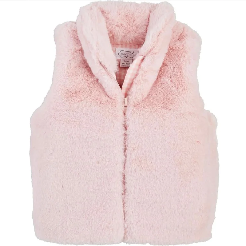 Mud Pie Faux Fur Vest - Pink