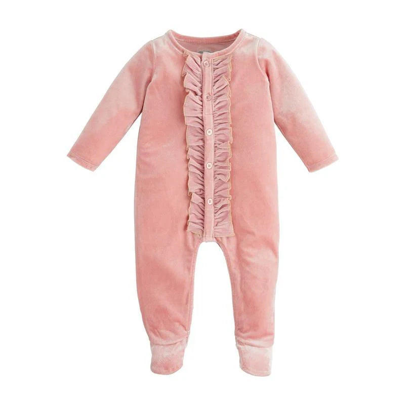 Mud Pie Pink Velour Sleeper