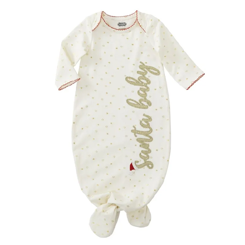 Mud Pie Santa Baby Tie Sleep Gown