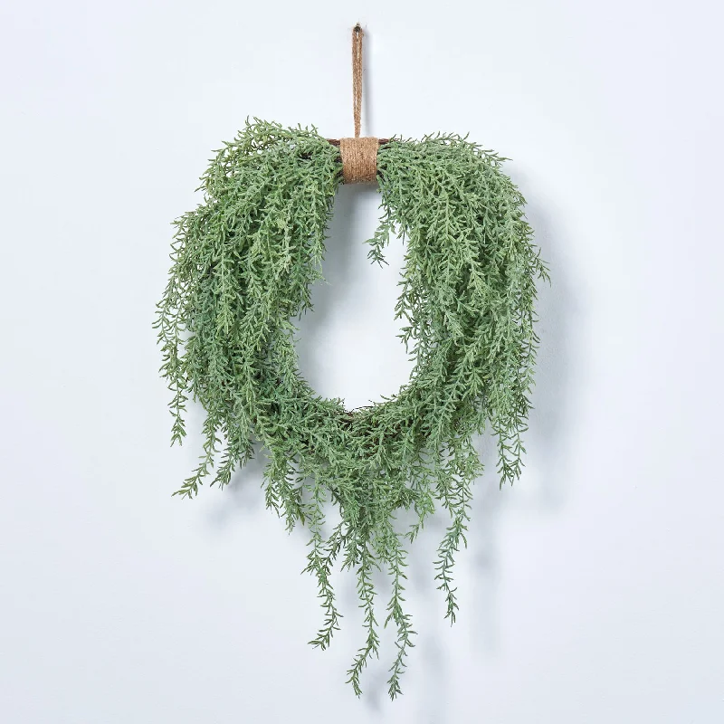 Natural Touch Sage Green Hanging Rosemary Everyday Heart Wreath