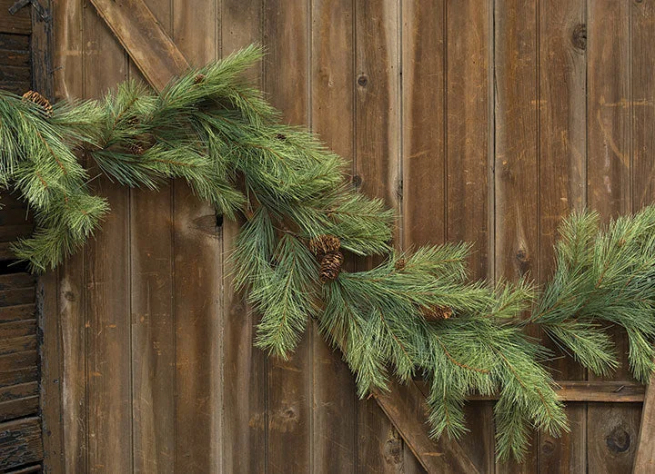 Northern Soft Pine Garland w/Cones, 9ft