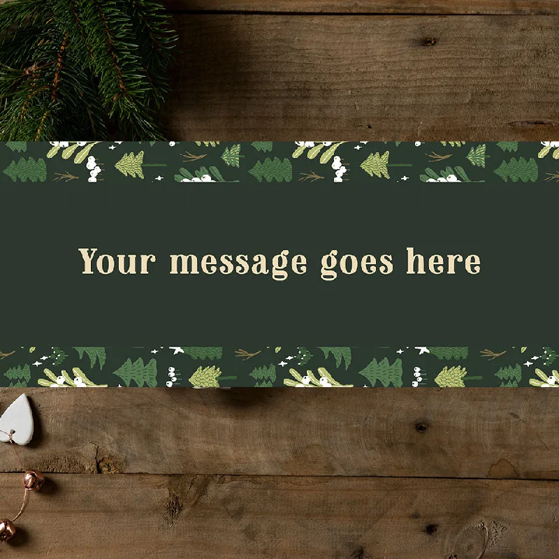 Personalised Table Runner - Christmas Forest Green