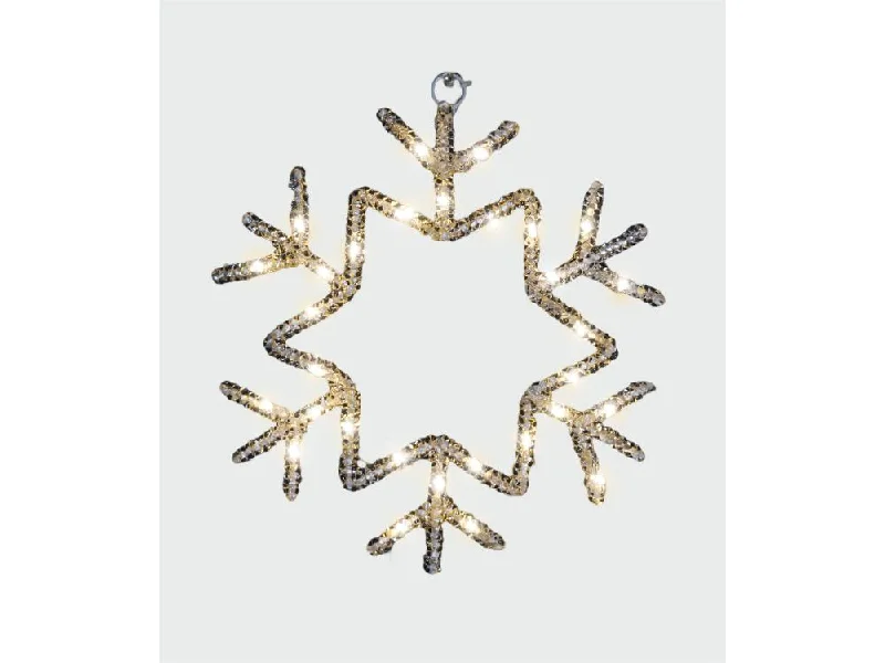 Snowflake Shape Pre Lit 20 Warm White Micro LED Christmas Design