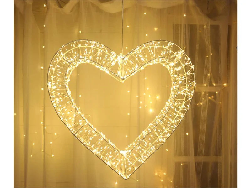 Pre Lit LED Heart Shape with 5m Lead & Timer