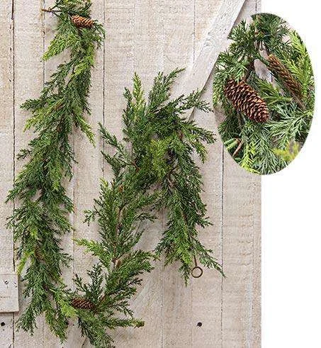 Prickly Pine Garland, Christmas Green