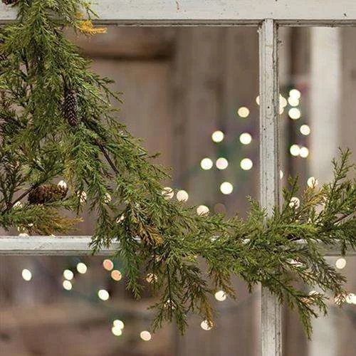 Prickly Pine Garland, Moss Green, 6ft