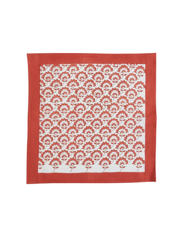 Red Fan Flower Napkin Set