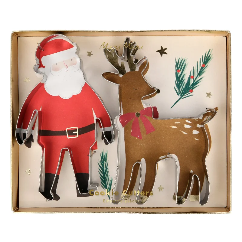 Santa & Reindeer Christmas Cookie Cutters (x 2)